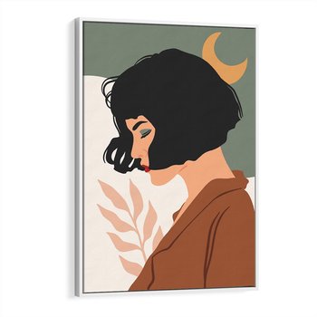 Obraz w ramie 80x120 - Kobieca Pasja - nowoczesny plakat, styl retro - rama biała