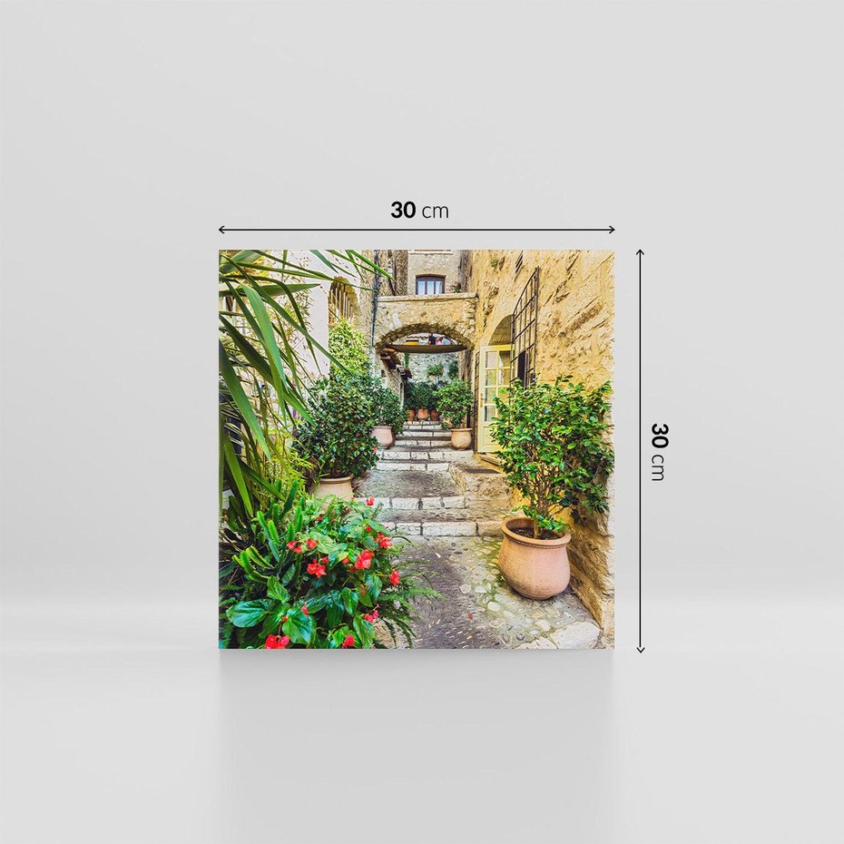 Obraz na płótnie 30x30 - Perspektywa uliczki malownicza - uliczka, perspektywa