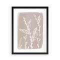 Plakat w ramie 50x70 - Roślinne Przeniknięcia - nowoczesny subtelny plakat, beżowy - rama czarna