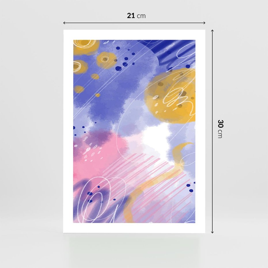 Plakat bez ramy 21x30 - Rozbijające Plamy - abstrakcyjny plakat, pastelowe kolory