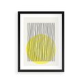 Plakat w ramie 30x40 - Ciepłe Przenikanie - geometria, żółte koło - rama czarna