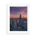 Plakat w ramie 50x70 - Nowy Jork - Błyskawice Manhattanu - Nowy Jork, Manhattan - rama biała