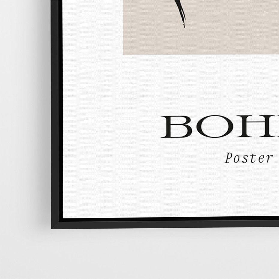 Obraz w ramie 50x70 - Echa Nieznanych Konturów - boho plakat, typografia - rama czarna