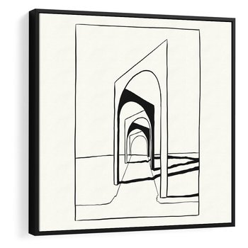 Obraz w ramie 50x50 - Poezja światła i cienia - nowoczesna sztuka, minimalistyczny styl - rama czarna