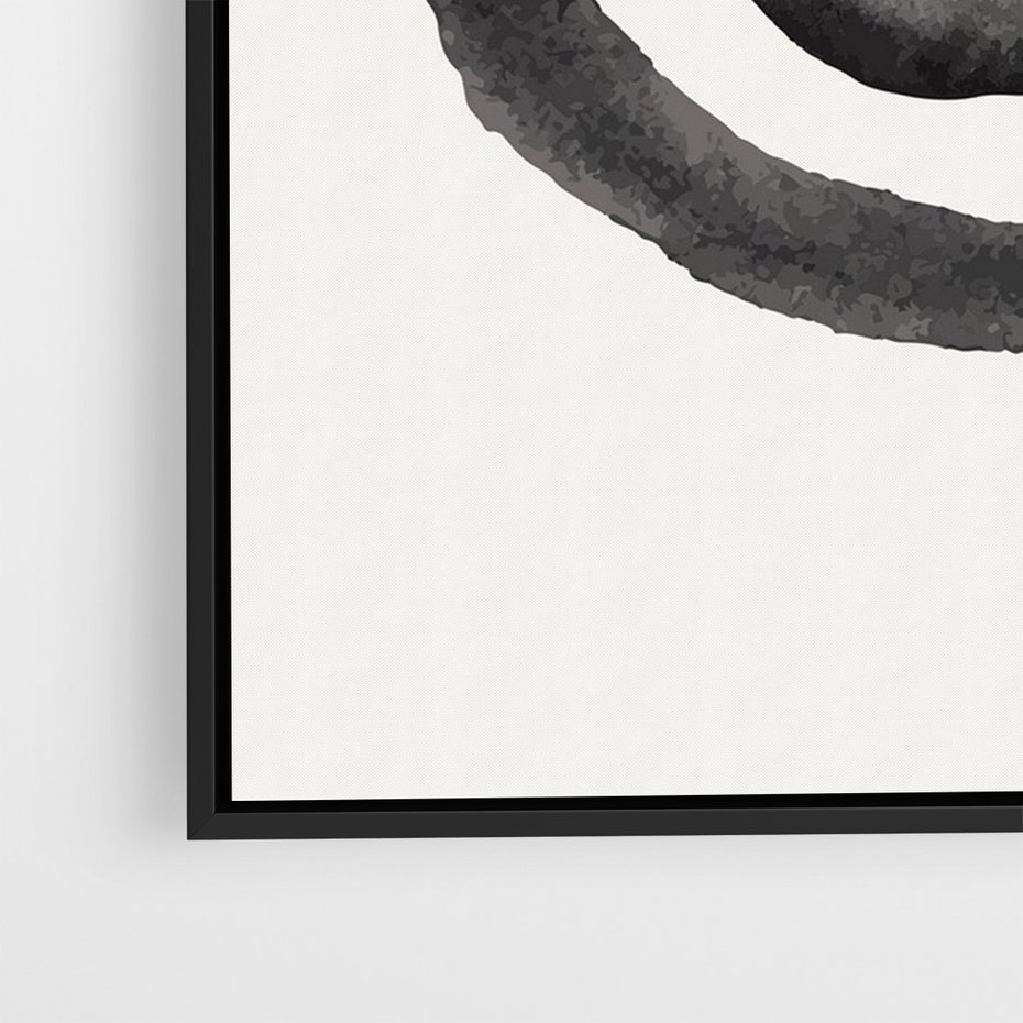 Obraz w ramie 50x70 - Bezgraniczne Widoki - abstrakcyjne plamy okręgi, akwarelowe - rama czarna