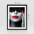Plakat w ramie 40x50 - Piękno usta i szminka - usta, szminka - rama czarna