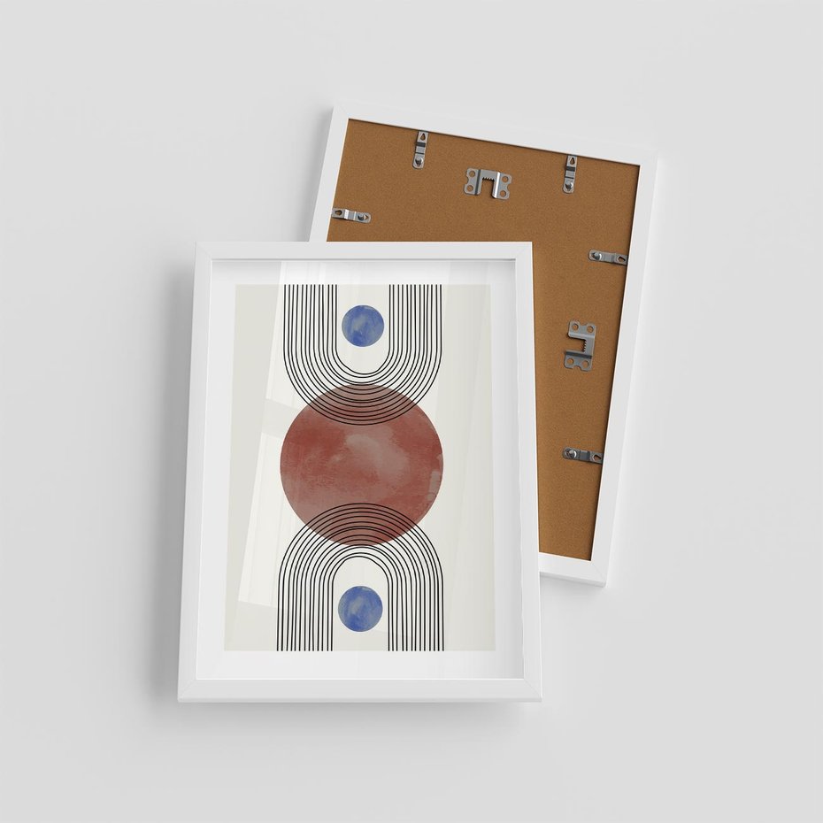 Plakat w ramie 30x40 - Księga Impulsów - nowoczesny plakat, styl midcentury - rama biała