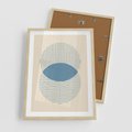 Plakat w ramie 50x70 - Wnętrza Refleksji - geometryczne kształty, koła - rama drewno