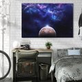 Obraz na płótnie 70x50 - Kosmos - Ziemia i Księżyc - kosmos, ziemia