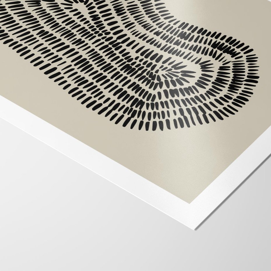 Plakat bez ramy 30x40 - Nowoczesne Odbicia Wnętrza - boho plakat, czarne kropki kreski