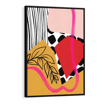 Obraz w ramie 50x70 - Wnętrza Form - abstrakcyjna kompozycja, różne tekstury - rama czarna