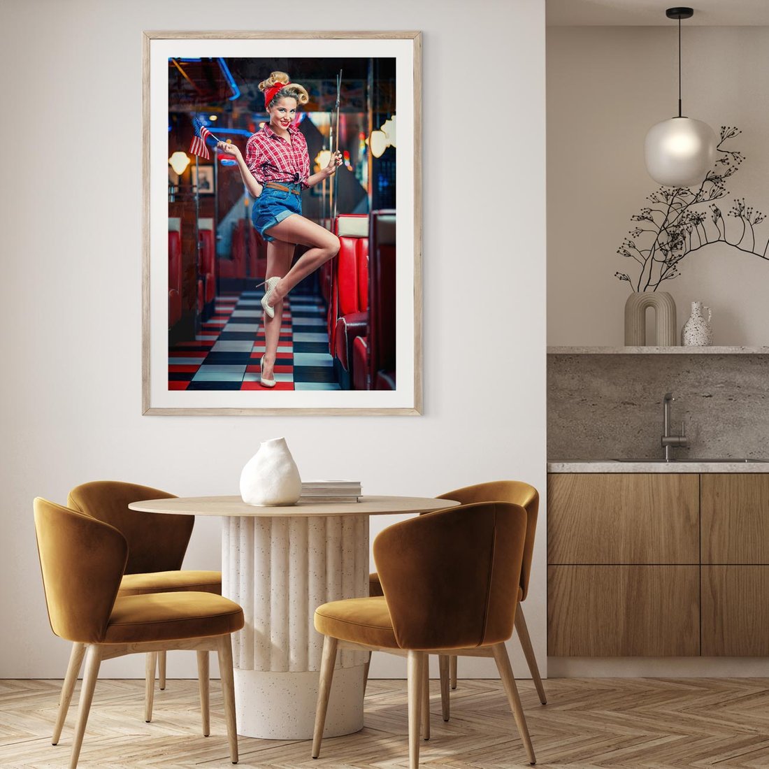 Plakat w ramie 40x50 - Czas Wstecz - retro, restauracja - rama drewno