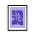 Plakat w ramie 30x40 - Migocące Boho Wibracje - kwiaty, energetyczne fioletowe tło - rama czarna