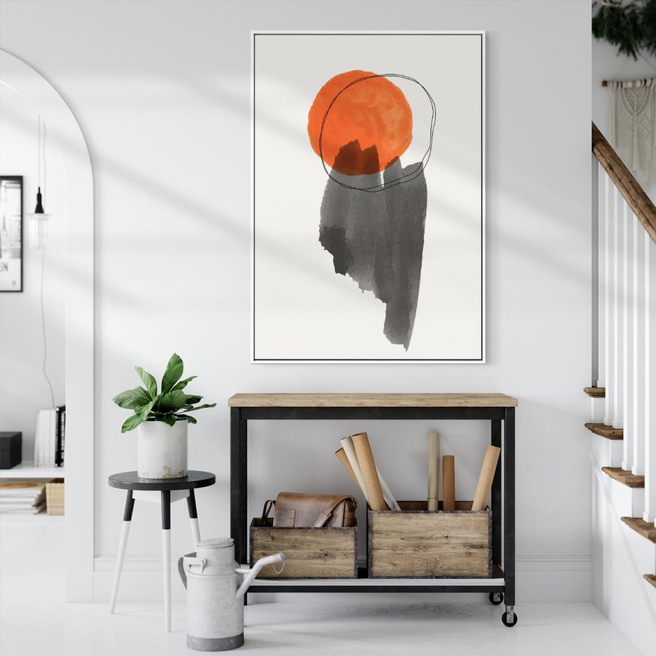 Obraz w ramie 80x120 - Księga Form - abstrakcyjne nieregularne plamy, czarny - rama biała