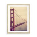 Plakat w ramie 50x70 - Most w mgle z perspektywą - most, perspektywa - rama drewno