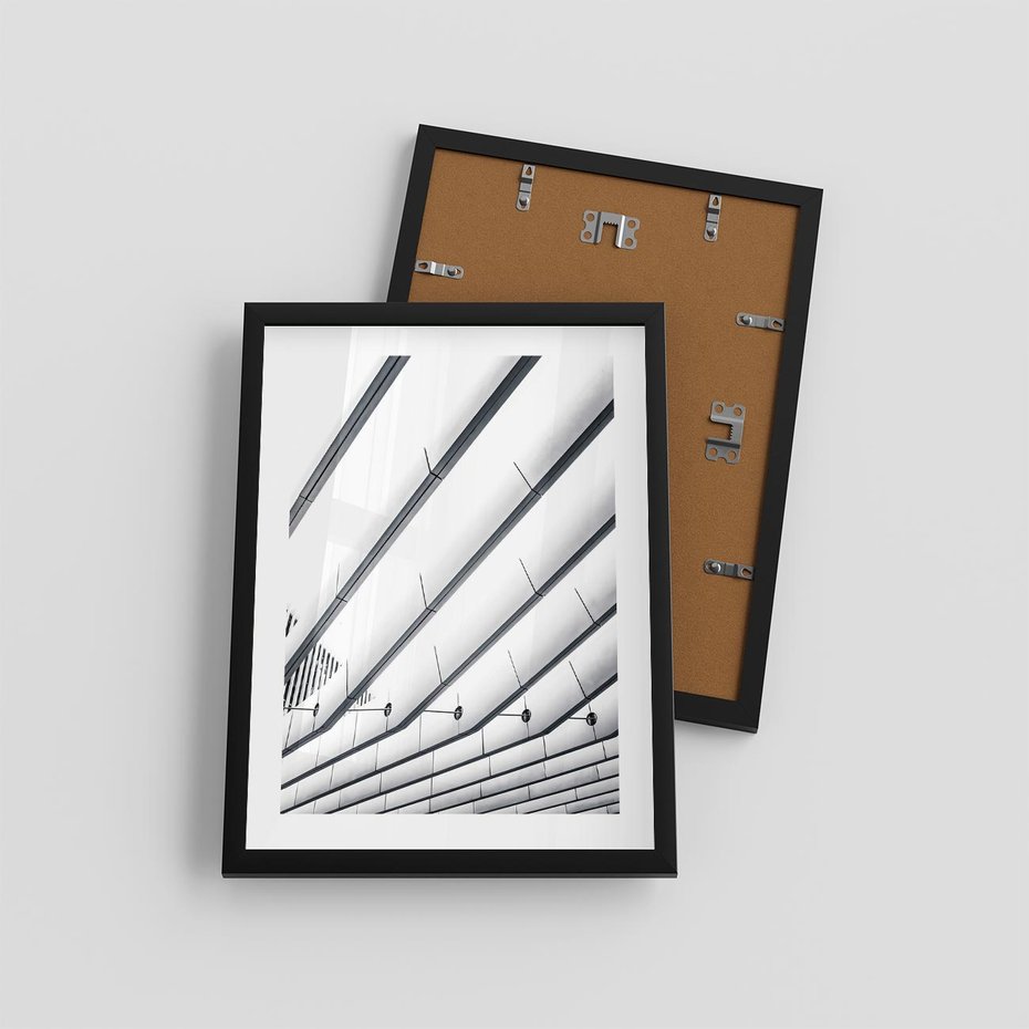 Plakat w ramie 30x40 - Czarno-Biała Fotografia Architektury - nowoczesna architektura, bialo czarny - rama czarna