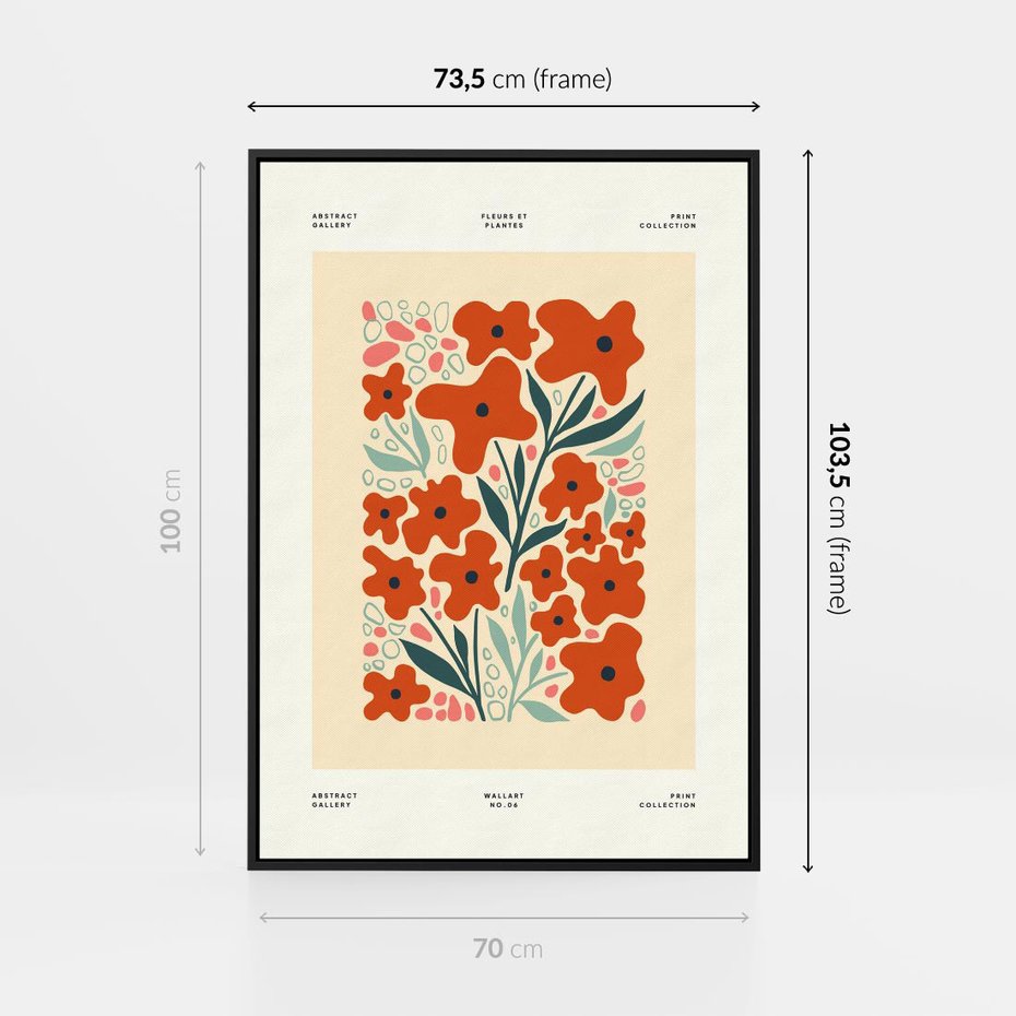 Obraz w ramie 70x100 - Refleksje Kolorowych Tajemnic - kwiaty, kompozycja - rama czarna