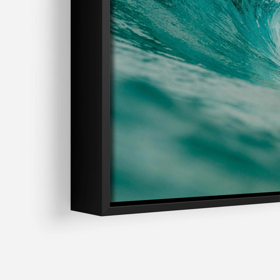 Obraz w ramie 50x50 - Rajskie Wybrzeże - fotografia, duża fala - rama czarna