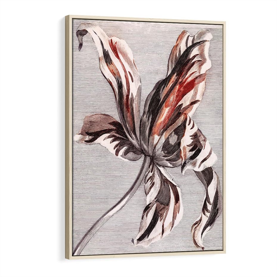 Obraz w ramie 80x120 - Graficzna Elegancja - nowoczesna sztuka, grafika - rama drewno