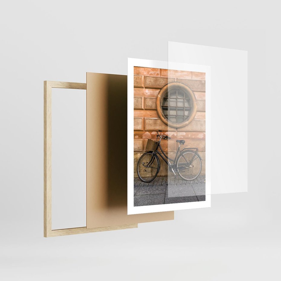 Plakat w ramie 50x70 - Holenderska Ikona - rower, Holandia - rama drewno