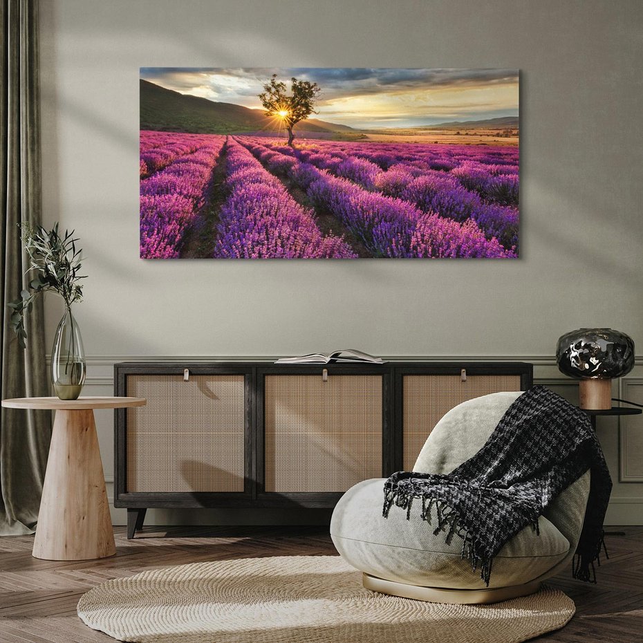 Obraz na płótnie 120x60 - Lawenda: Pachnący ogród natury - lawenda, kwiaty