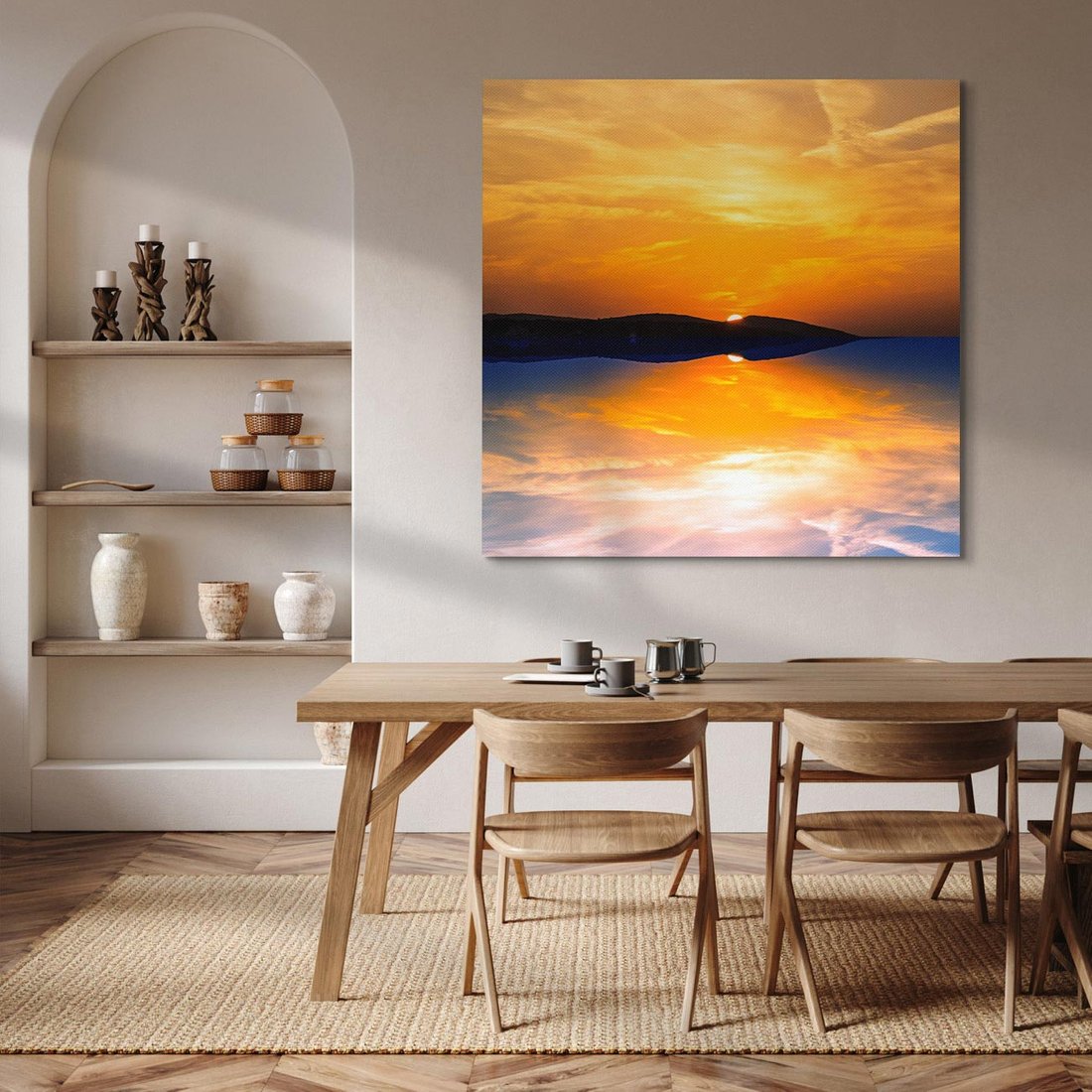 Obraz na płótnie 60x60 - Zachód słońca nad oceanem - zachód słońca,