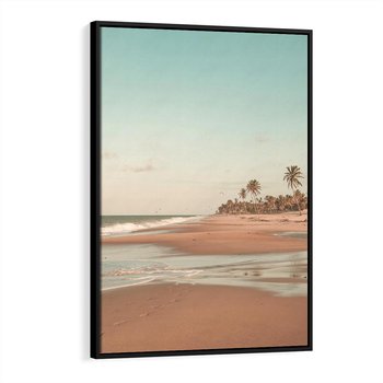 Obraz w ramie 70x100 - Ukojenie na Plaży - fotografia, rajska plaża - rama czarna