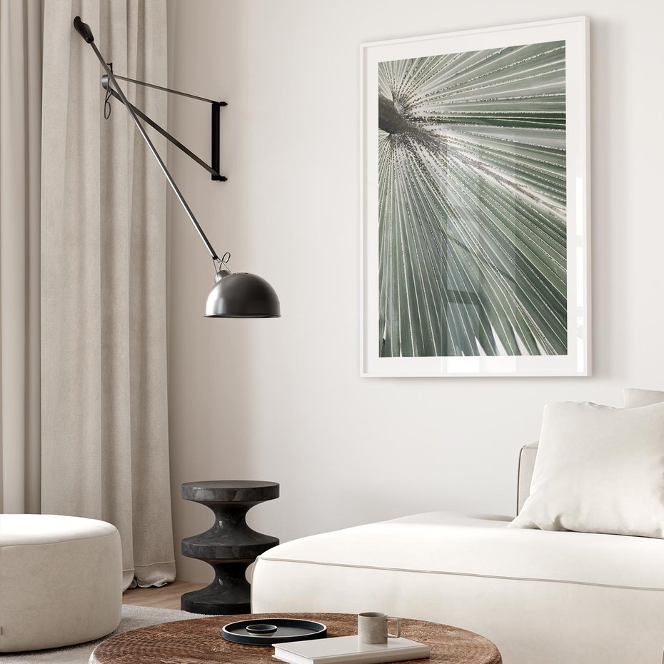 Plakat bez ramy 50x70 - Jasnozielony Świat - palma, liść