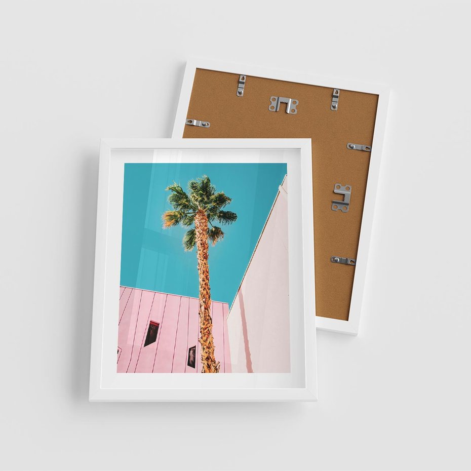 Plakat w ramie 40x50 - Palma w Miami - palma, miami - rama biała