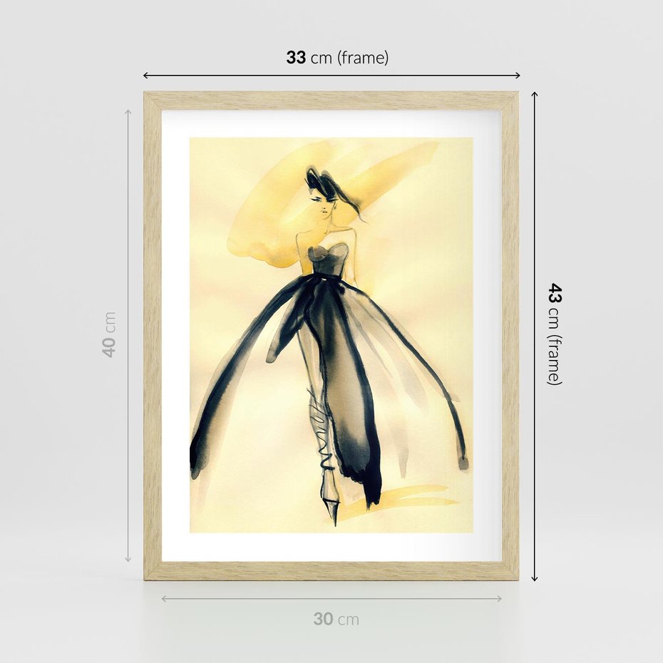 Plakat w ramie 30x40 - Ekspresja Wyrazu - abstrakcja, kobieta - rama drewno