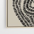 Obraz w ramie 80x80 - Nowoczesne Spektrum Wyobraźni - boho plakat, czarne kropki kreski - rama drewno