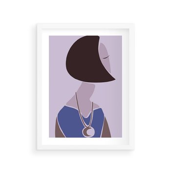 Plakat w ramie 50x70 - Kobieca Esencja - nowoczesny plakat, modern art - rama biała