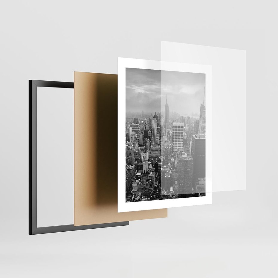 Plakat w ramie 40x50 - Majestatyczne Wysokości - Nowy Jork, wieżowce - rama czarna