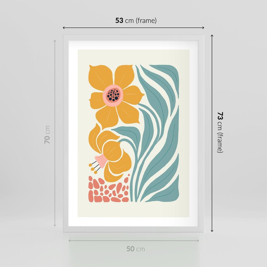 Plakat w ramie 50x70 - Pastelowa Piękność - nowoczesna sztuka, plakat - rama biała