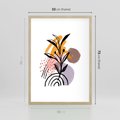 Plakat w ramie 50x70 - Migocące Bezgraniczności - abstrakcyjna sztuka, liść monstery - rama drewno