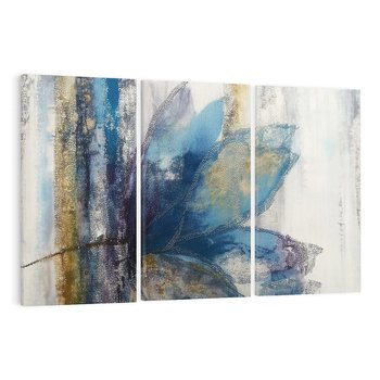 Obraz na płótnie 120x80 - Tekstura Kwiatu - olejny obraz, niebieski kwiat