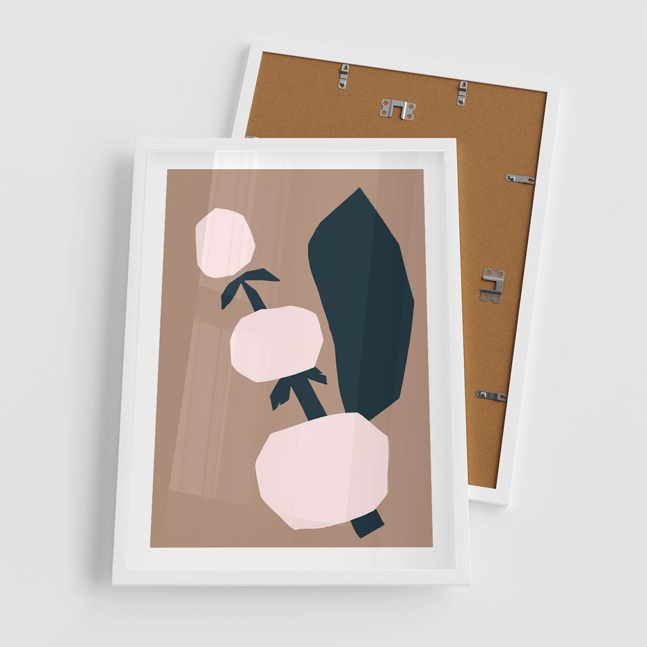 Plakat w ramie 50x70 - Harmonia Boho Ducha - abstrakcyjny obraz, plakat - rama biała