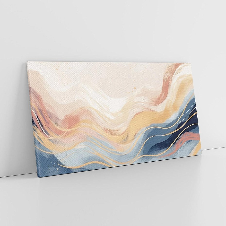 Obraz na płótnie 120x60 - Ukojenie Współczesności - abstrakcyjne fale, gładkie linie