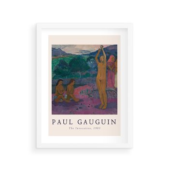 Plakat w ramie 50x70 - Reprodukcja Gauguina: Sztuka Egzotyczna na Plakacie - paul gauguin, plakat - rama biała