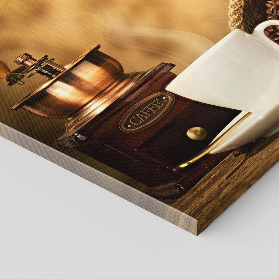 Obraz na płótnie 100x70 - Kawowe uniesienie - kawa, filiżanka