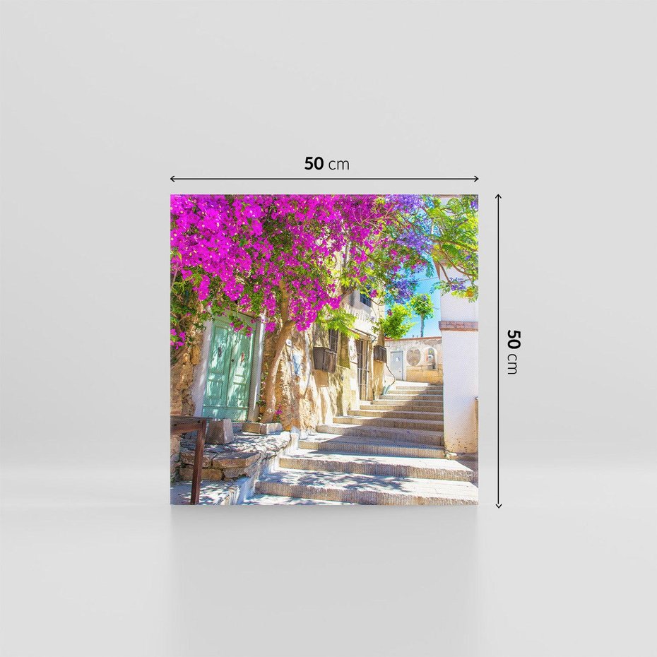 Obraz na płótnie 50x50 - Urok Zaklętej Przestrzeni - uliczka, perspektywa