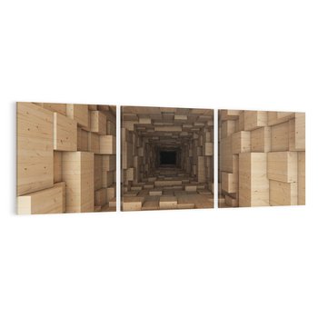 Obraz na płótnie 90x30 - Abstrakcyjny 3D tunel: Podróż w głębię - 3D, tunel