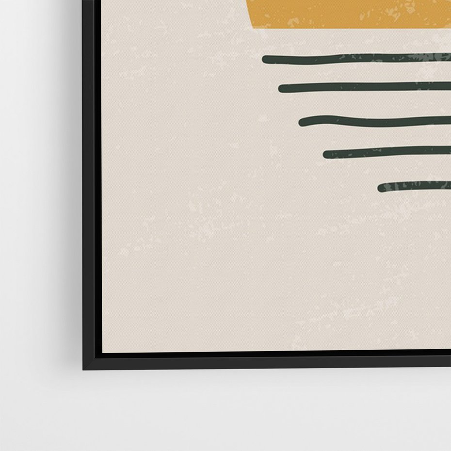 Obraz w ramie 50x70 - Krótka Forma - abstrakcyjna sztuka, boho kształty - rama czarna