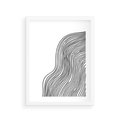 Plakat w ramie 30x40 - Refrakcje Przestrzeni - mnimalistyczna forma, czarne linie - rama biała