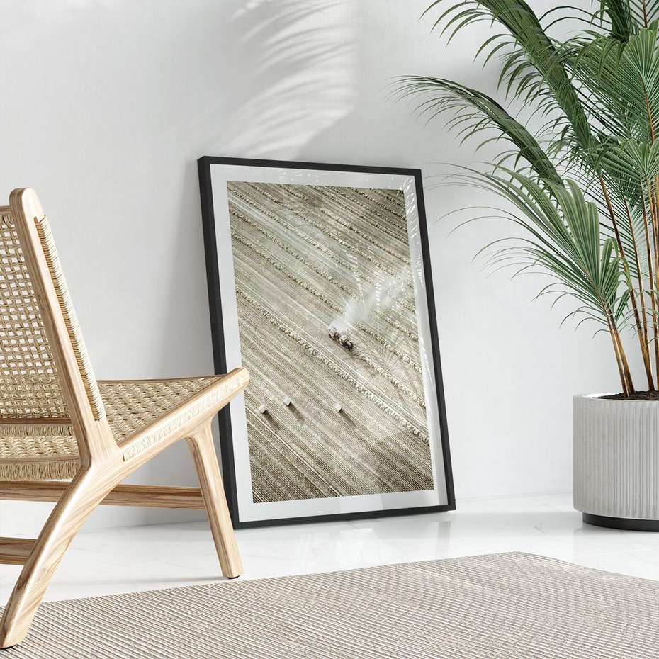 Plakat bez ramy 30x40 - Pole i Żniwa na Malowniczym Zdjęciu - pole, traktor