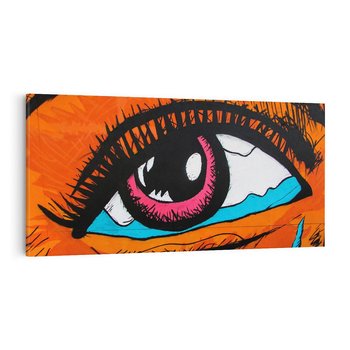 Obraz na płótnie 120x60 - Artystyczne spojrzenie: oko w graffiti - oko, graffiti