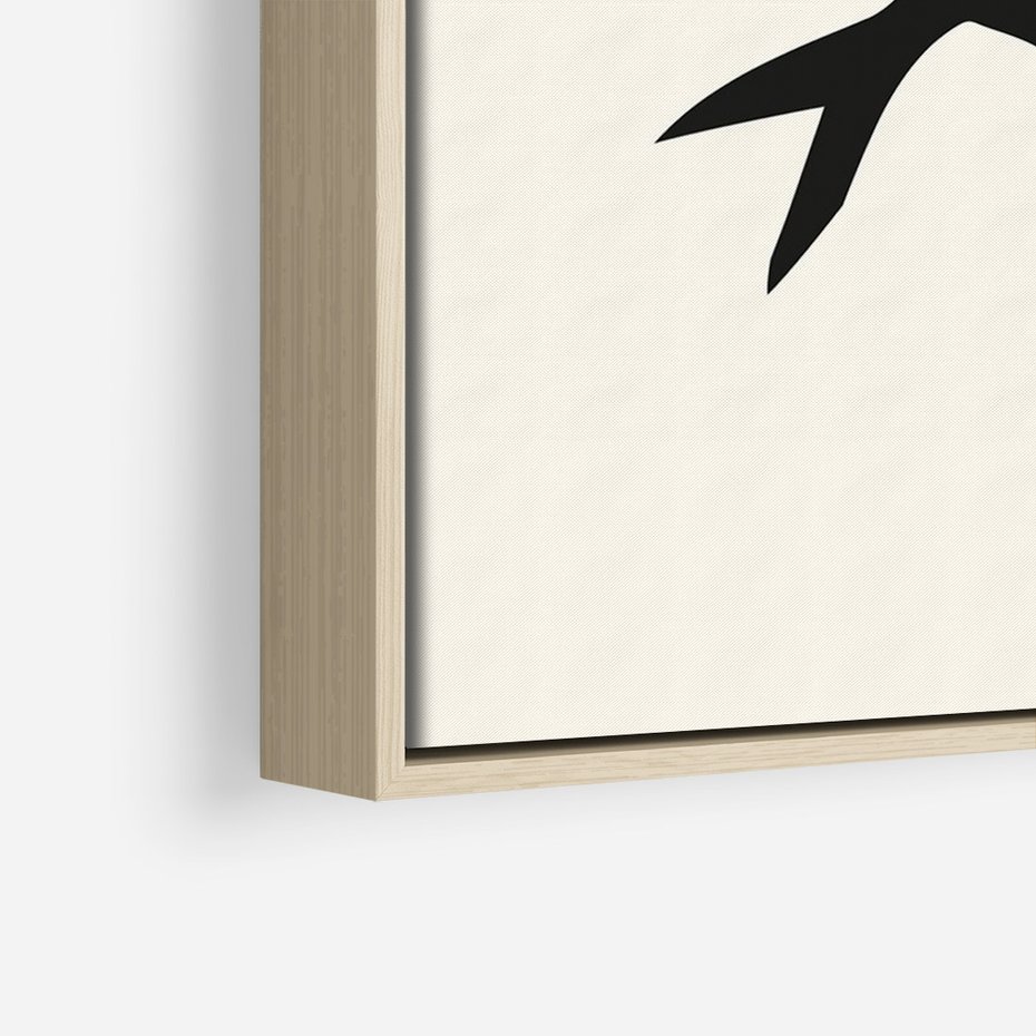 Obraz w ramie 70x100 - Kreatywne Echa - jaskółki, minimalizm - rama drewno