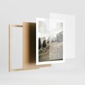 Plakat w ramie 40x50 - Krajobraz Sepii: Domek w Górach - domek w górach, góry - rama drewno