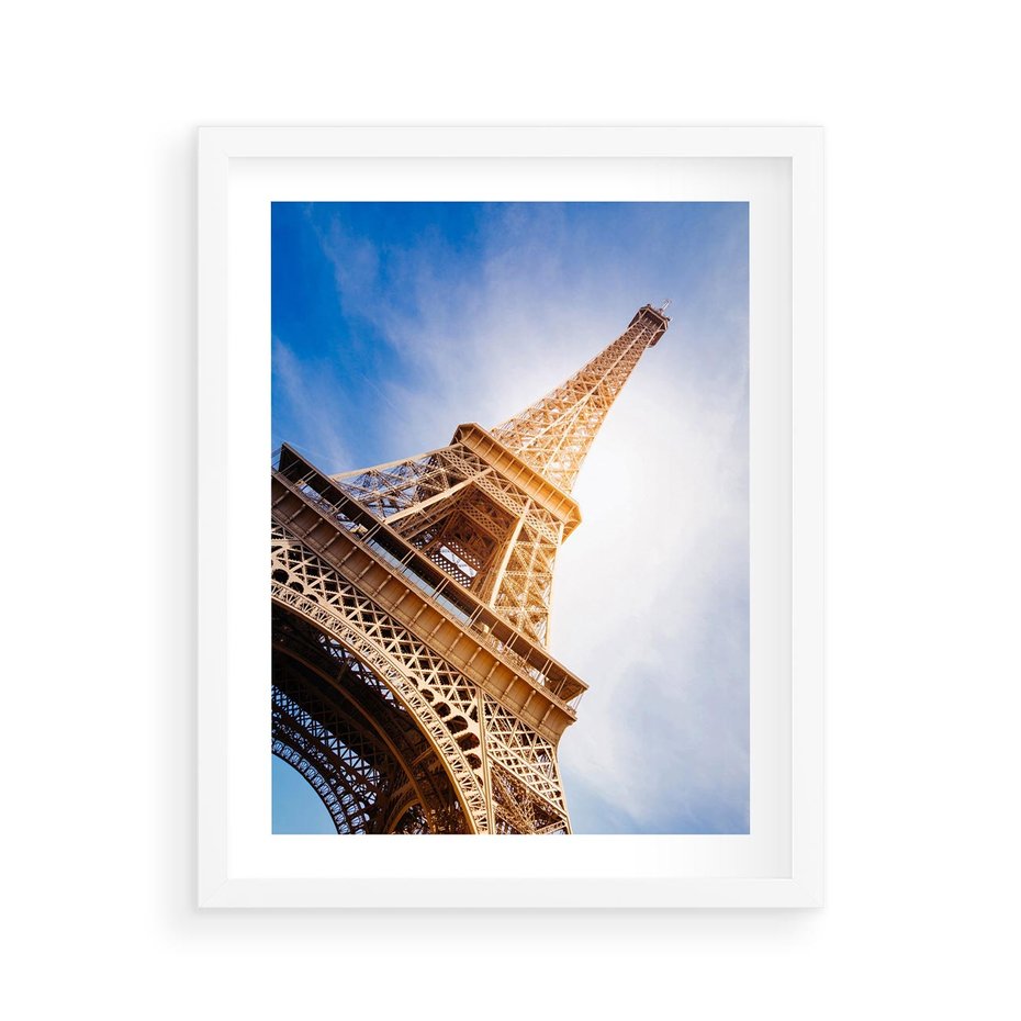 Plakat w ramie 40x50 - Eiffla - ikona Paryża - Eiffla, Paryż - rama biała