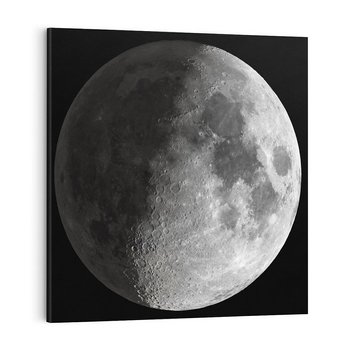 Obraz na płótnie 70x70 - Kontrastowy księżyc w czerni i bieli - księżyc, czarno